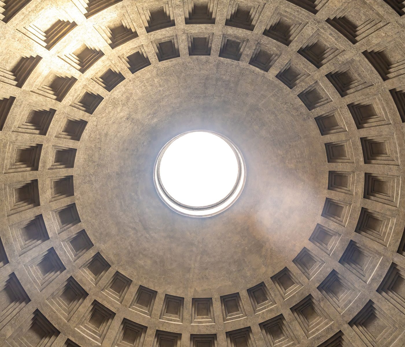 The oculus of the Pantheon dome seen from inside