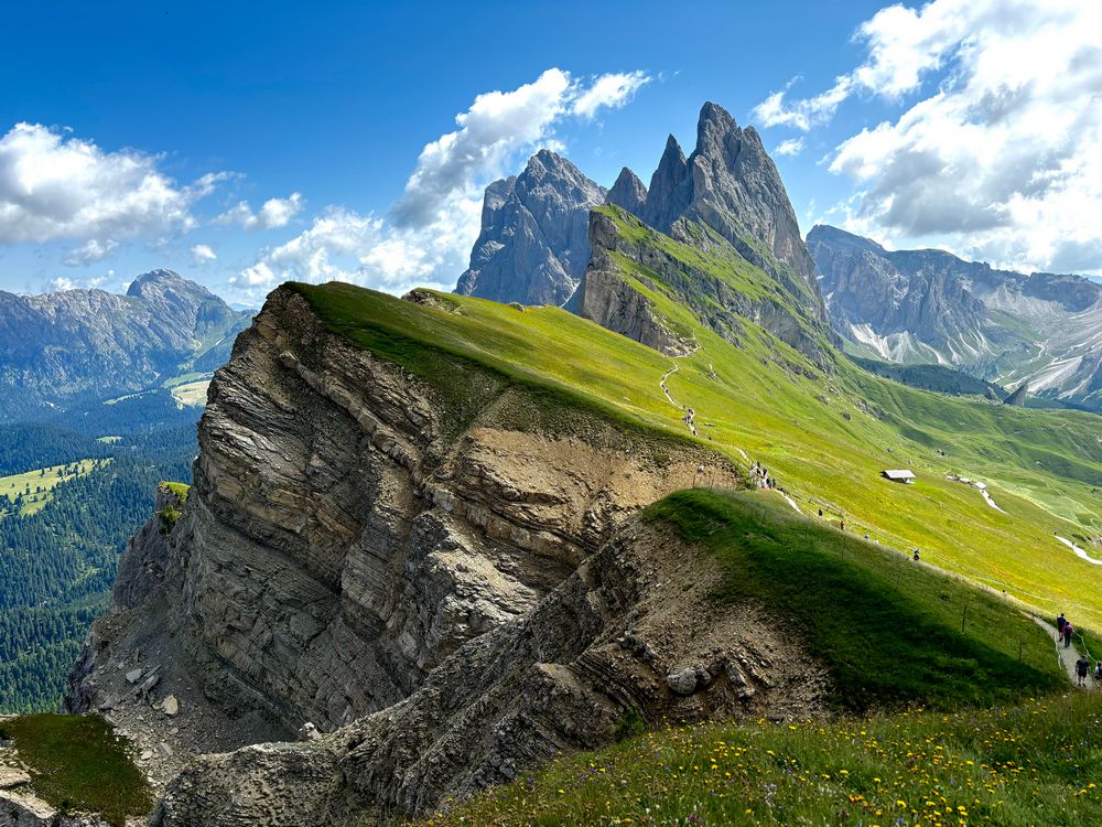 The ridge of Monte Seceda above Val Gardena