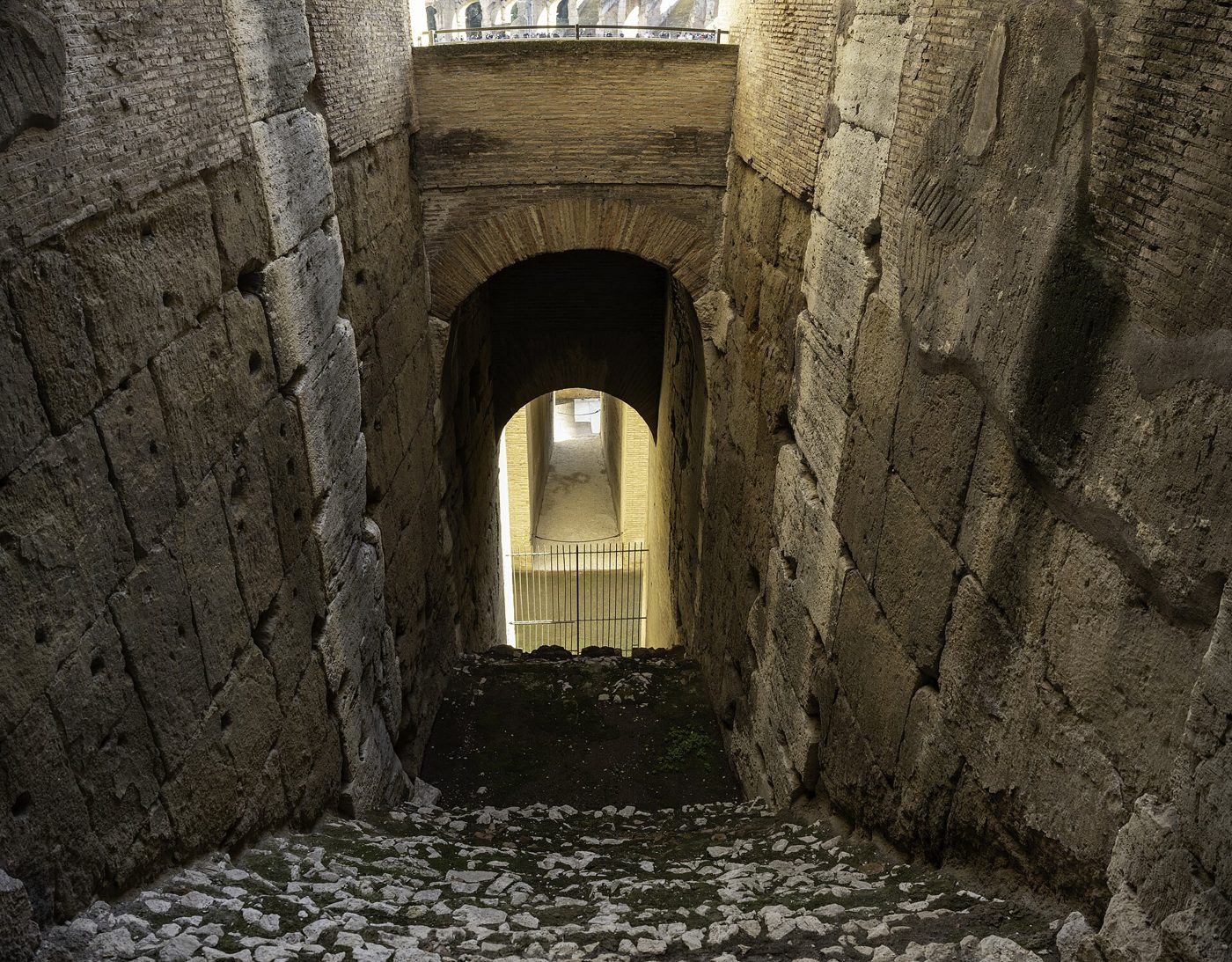 Underground passage beneath the Colosseum arena