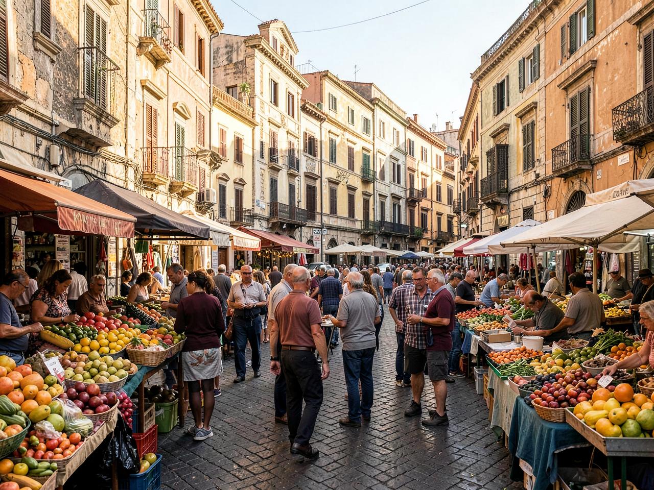 A street market in Palermo